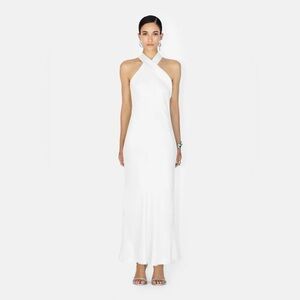 GALVAN LONDON Bridal Cropped Pandora Bias Cut Dress Size 34 NWT